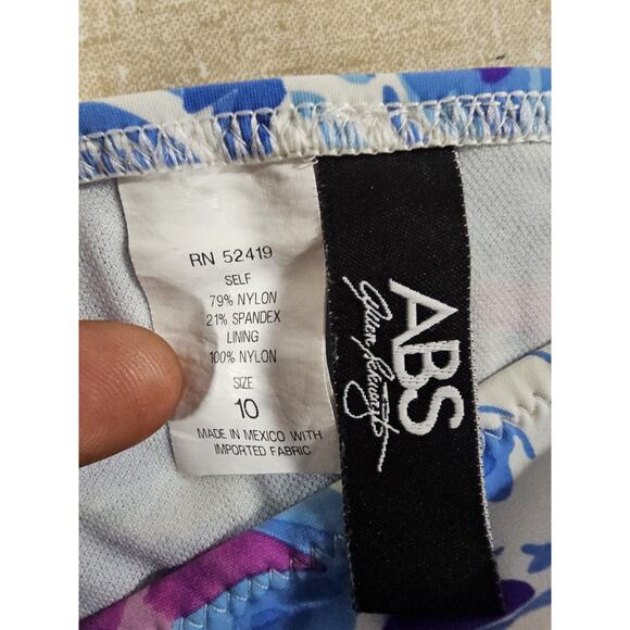 ABS Metal Rise Bikini bottom SZ 10 swimsuit women Cottagecore Floral - Picture 6 of 6